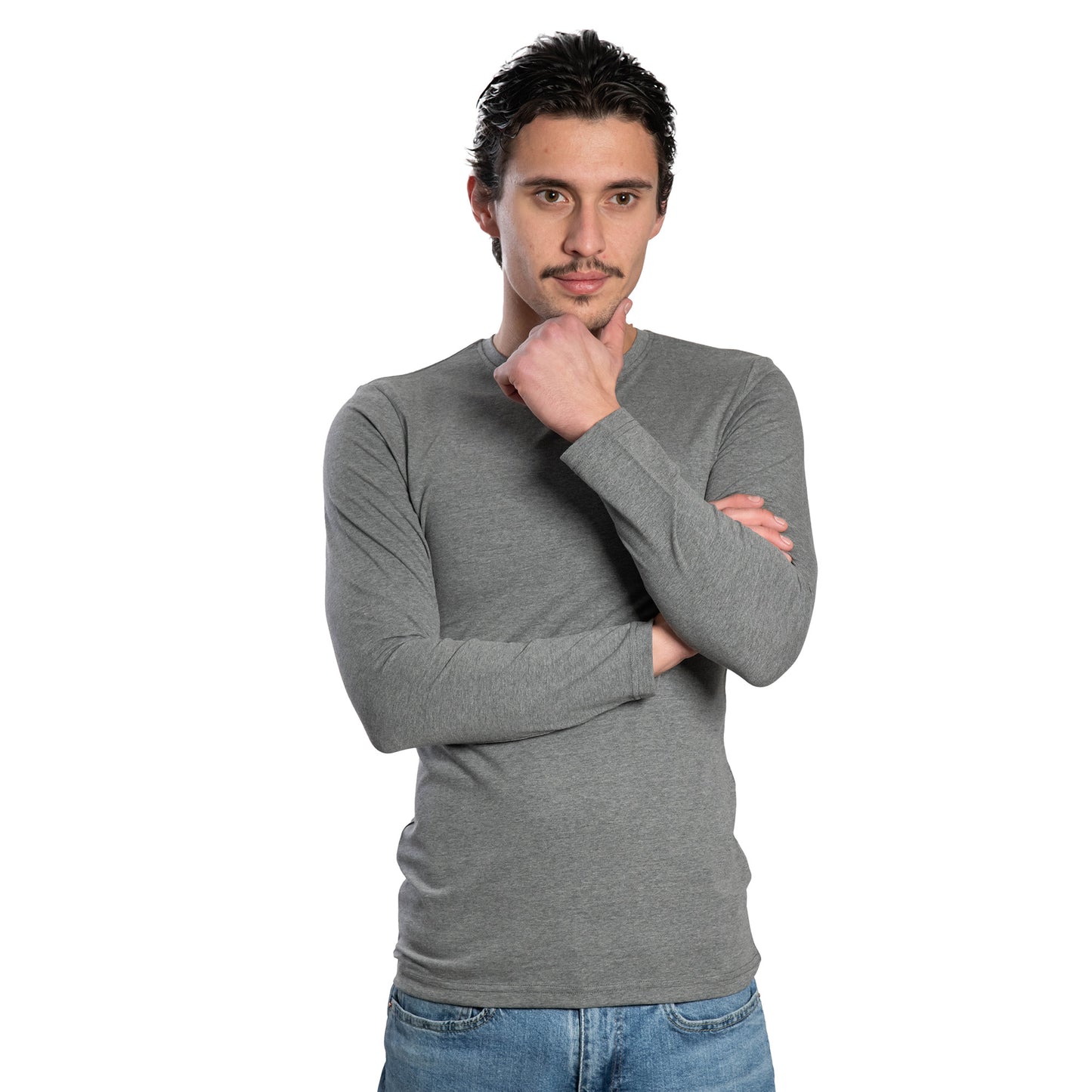 Langärmliges Herren-T-Shirt mit Rundhalsausschnitt