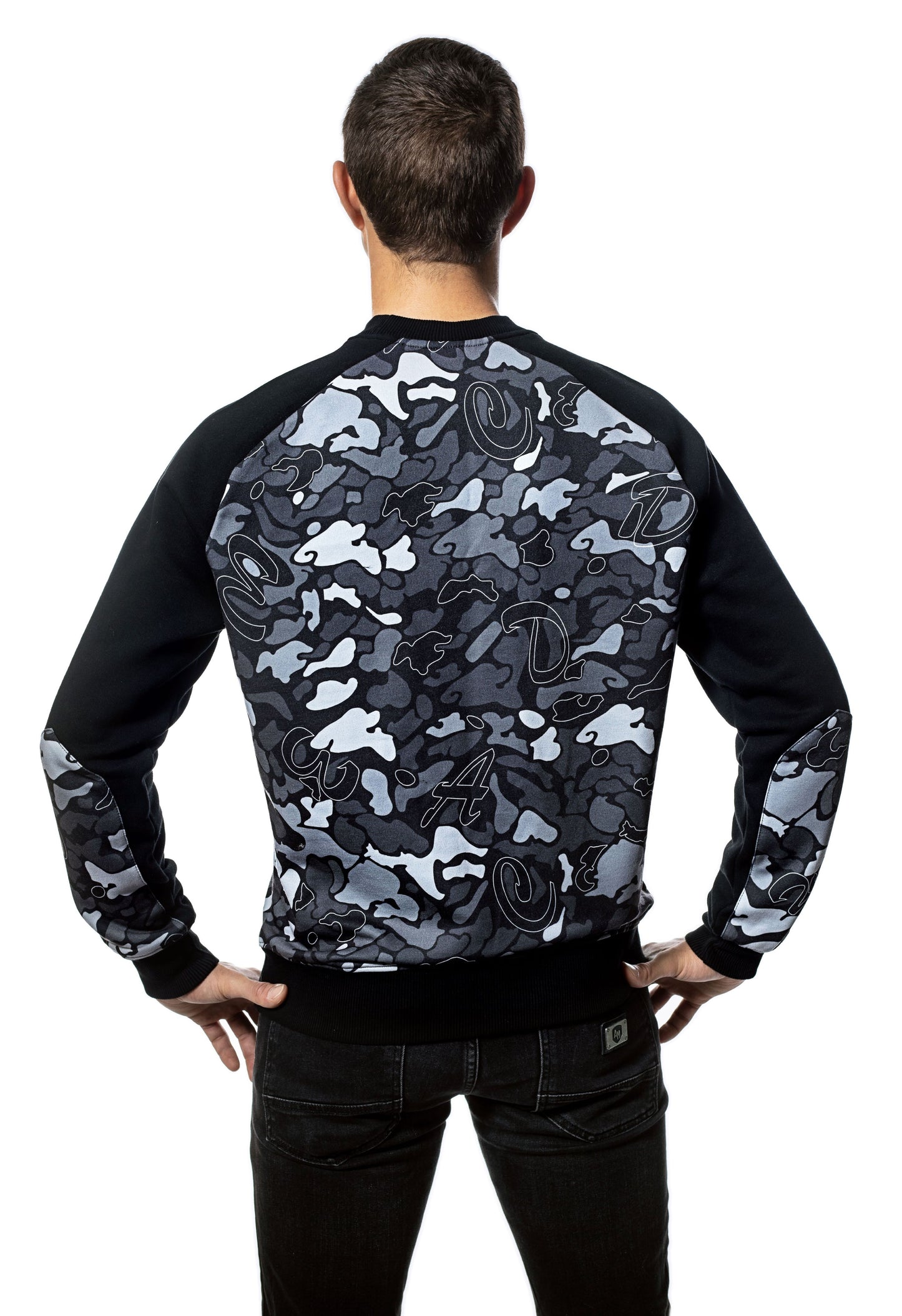 Herren-Sweatshirt mit langen Raglanärmeln und Rundhalsausschnitt