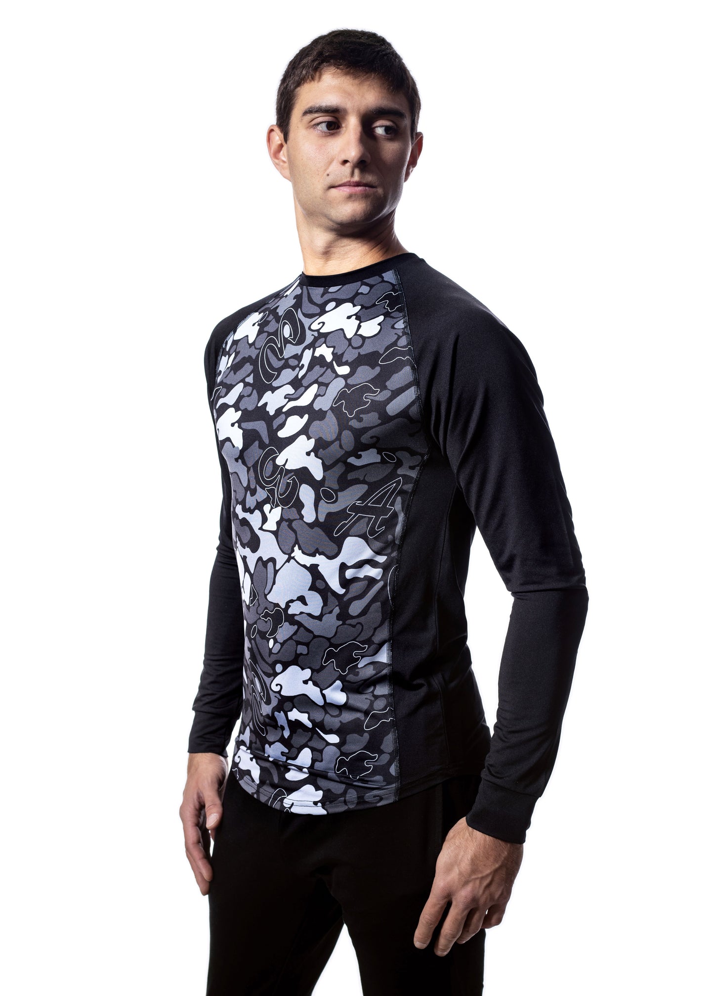 Herren Langarm-Rundhals-T-Shirt mit Raglanärmeln