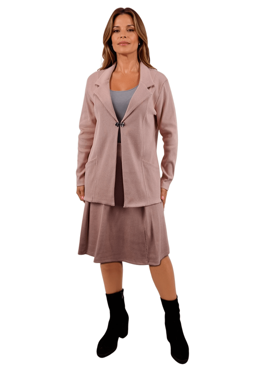 Damenblazer – Jacke mit einem Knopf und zwei Taschen