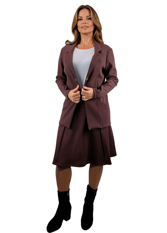 Damenblazer – Jacke mit einem Knopf und zwei Taschen