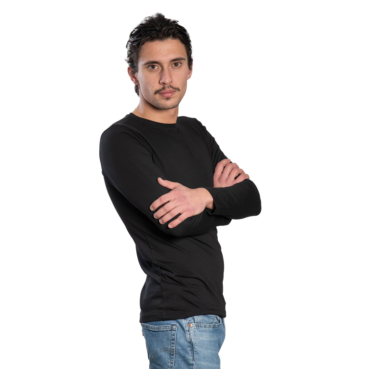 Langärmliges Herren-T-Shirt mit Rundhalsausschnitt