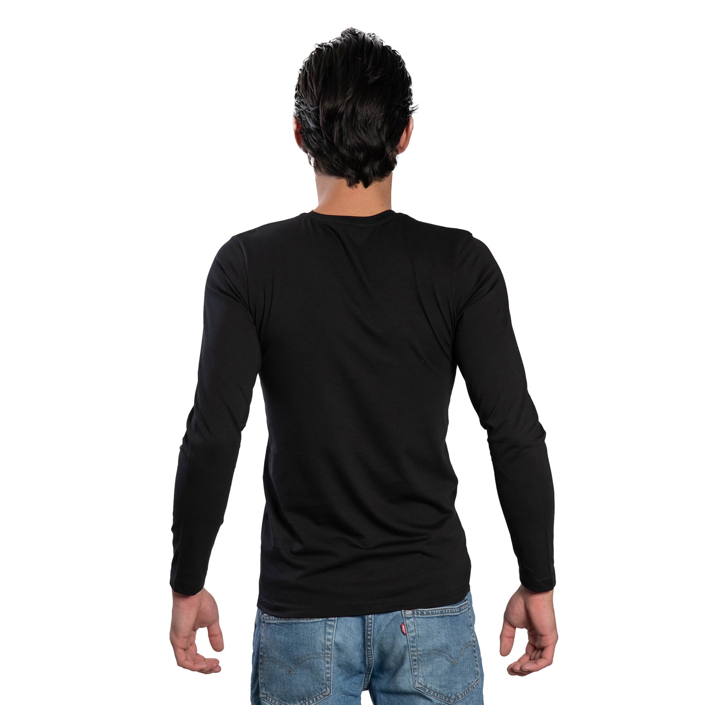 Langärmliges Herren-T-Shirt mit Rundhalsausschnitt