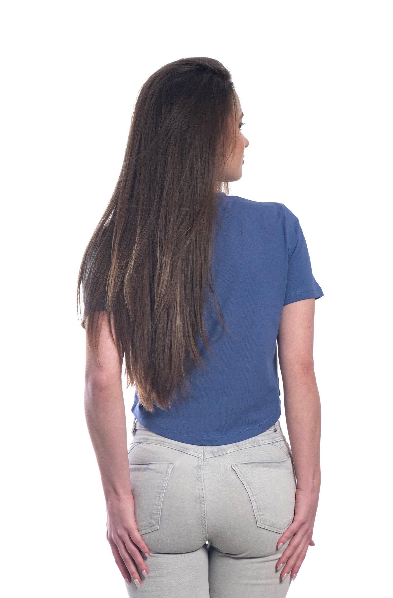 Damen Crop Top, Kurzarm, Rundhalsausschnitt