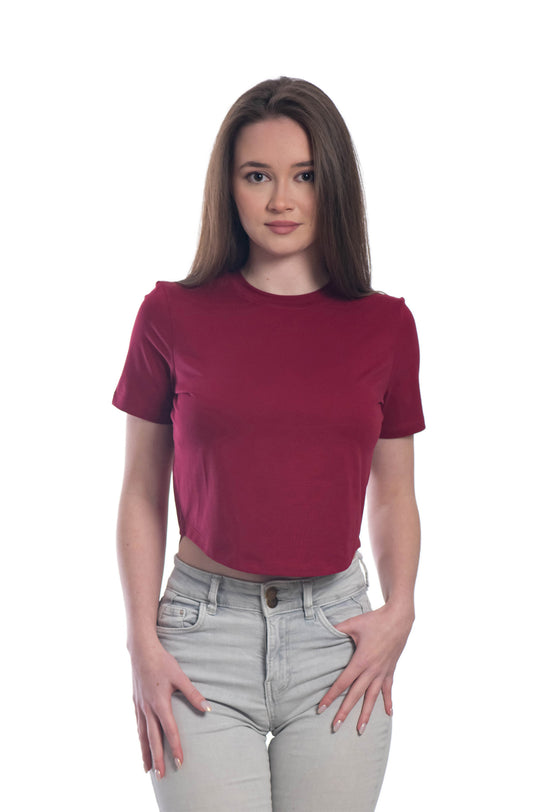 Damen Crop Top, Kurzarm, Rundhalsausschnitt