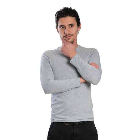 Langärmliges Herren-T-Shirt mit Rundhalsausschnitt
