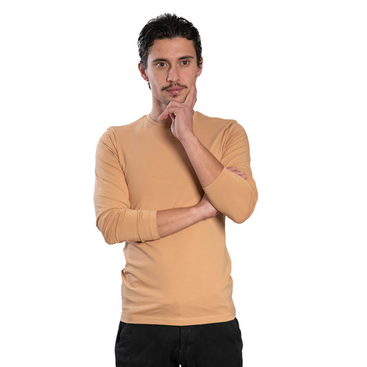 Langärmliges Herren-T-Shirt mit Rundhalsausschnitt
