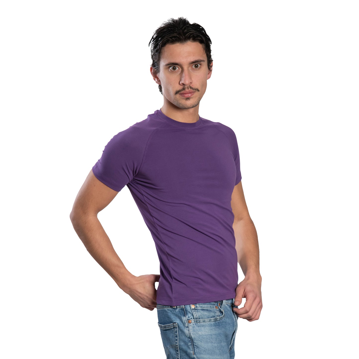 Kurzarm-T-Shirt für Herren – Raglan-Rundhalsausschnitt