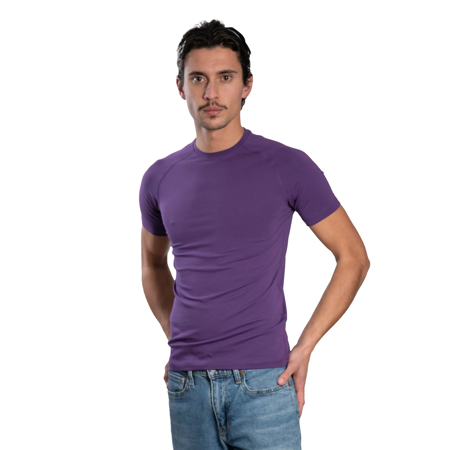 Kurzarm-T-Shirt für Herren – Raglan-Rundhalsausschnitt