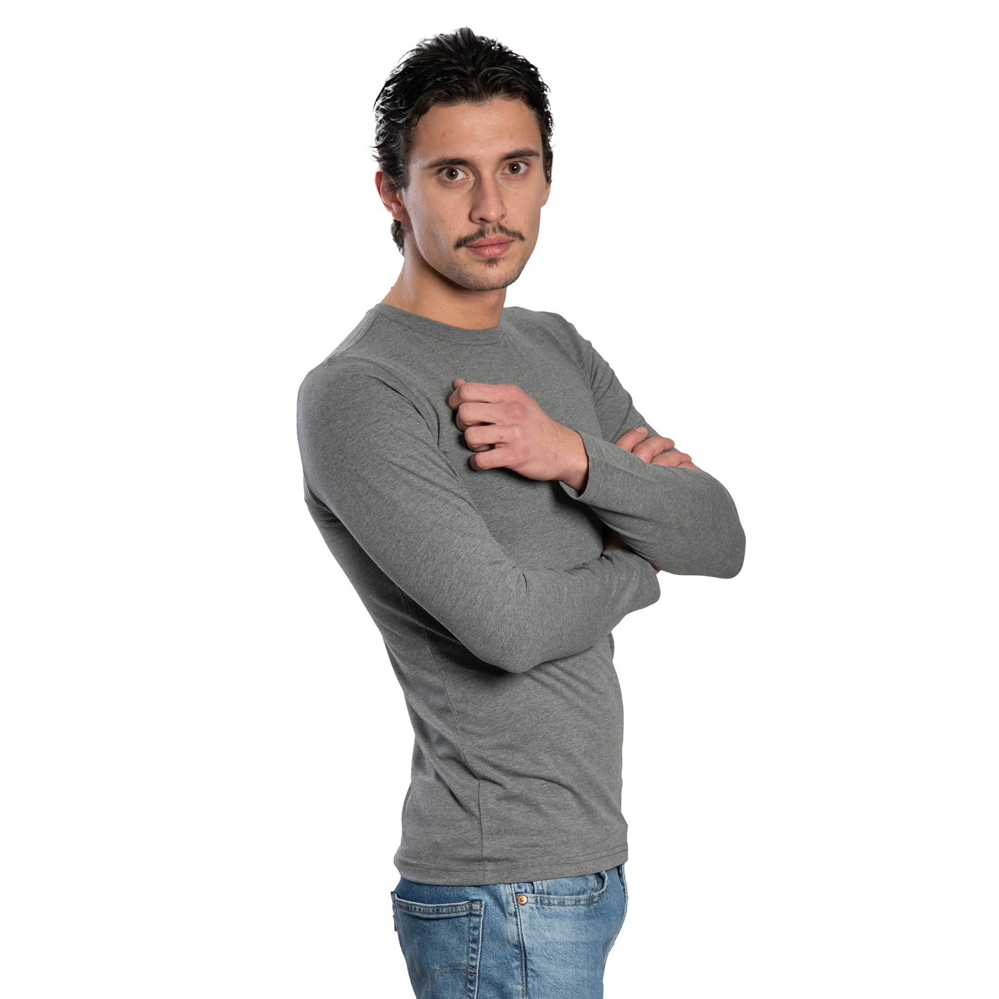Langärmliges Herren-T-Shirt mit Rundhalsausschnitt