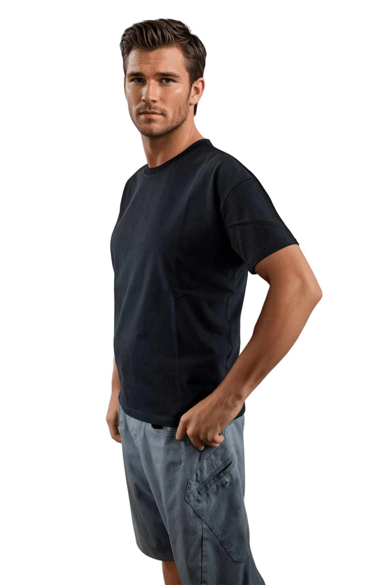 Мъжка  тениска с къс ръкав  обло деколте - Овър сайз - Decade.shop