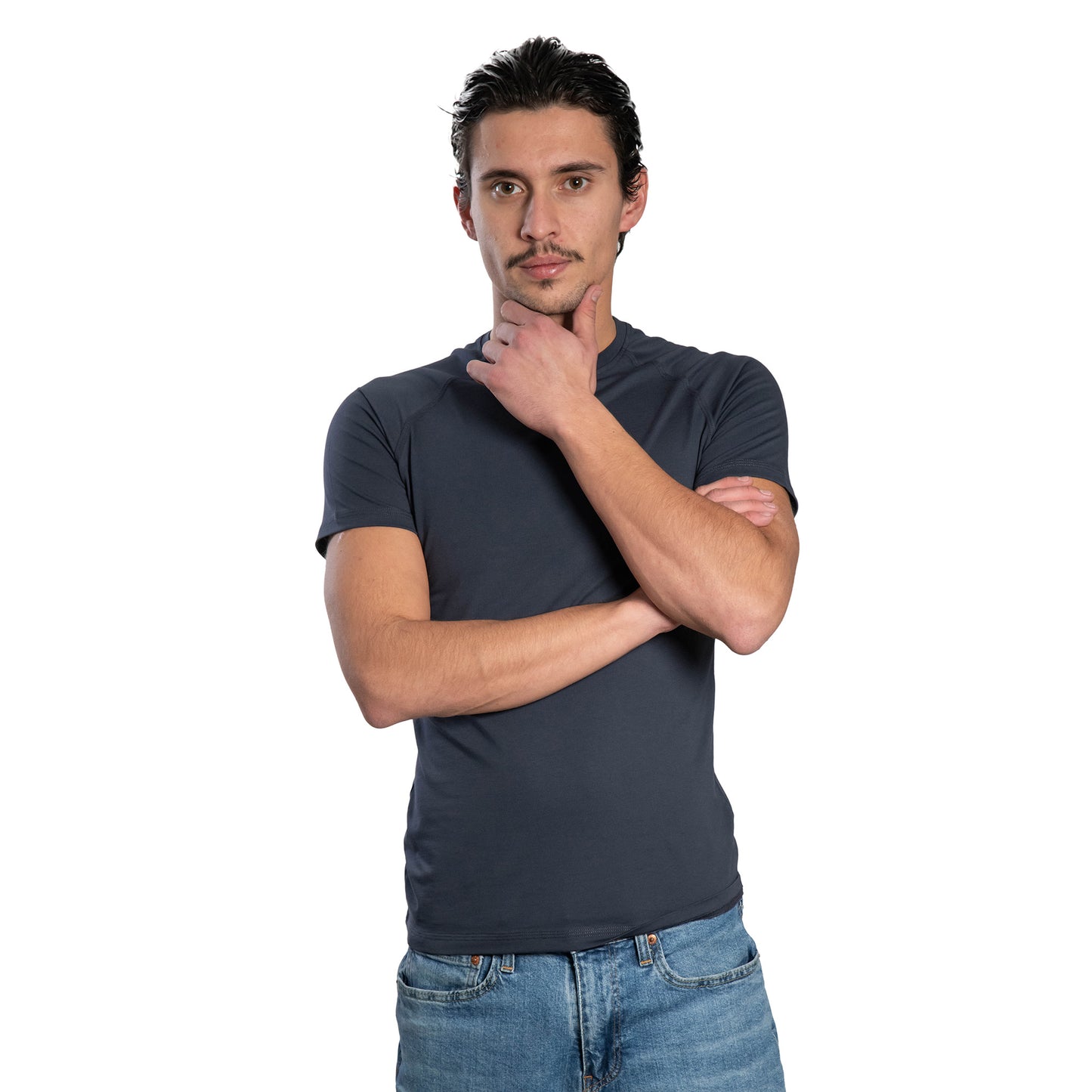 Kurzarm-T-Shirt für Herren – Raglan-Rundhalsausschnitt