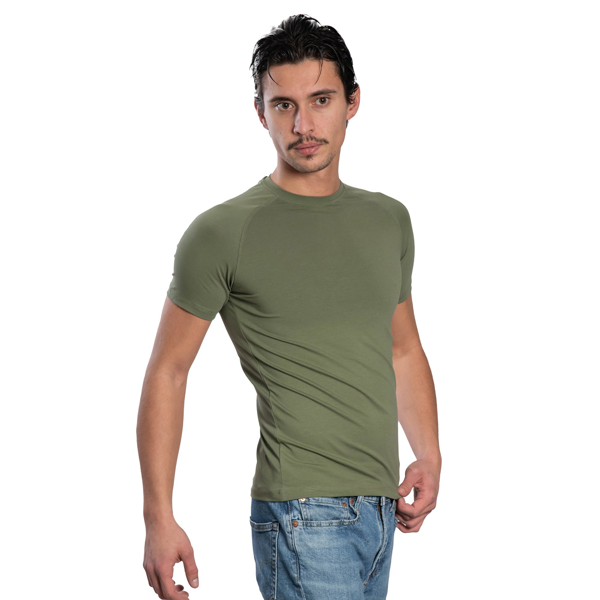 Мъжка  тениска с къс ръкав - реглан обло деколте - Decade.shop