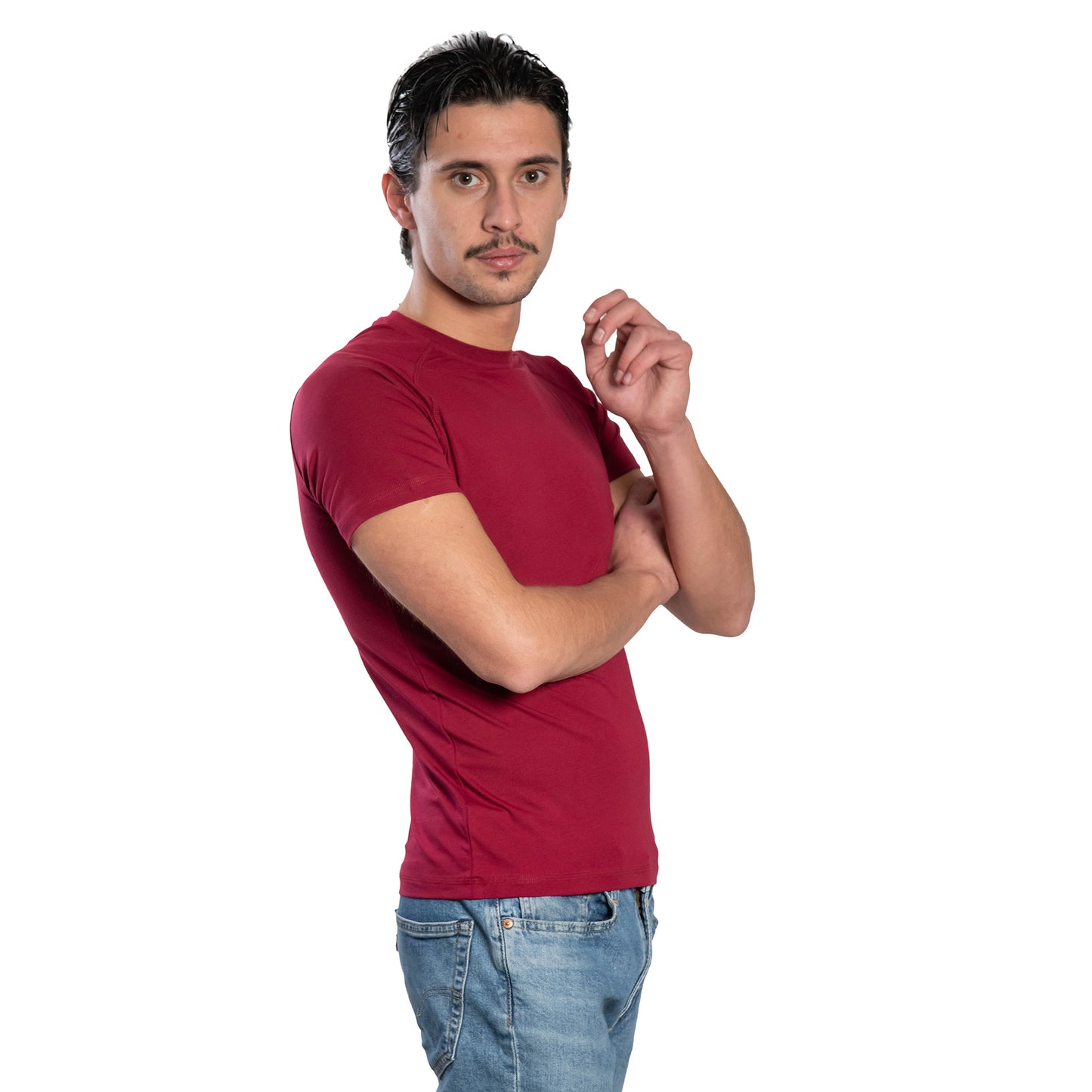 Kurzarm-T-Shirt für Herren – Raglan-Rundhalsausschnitt