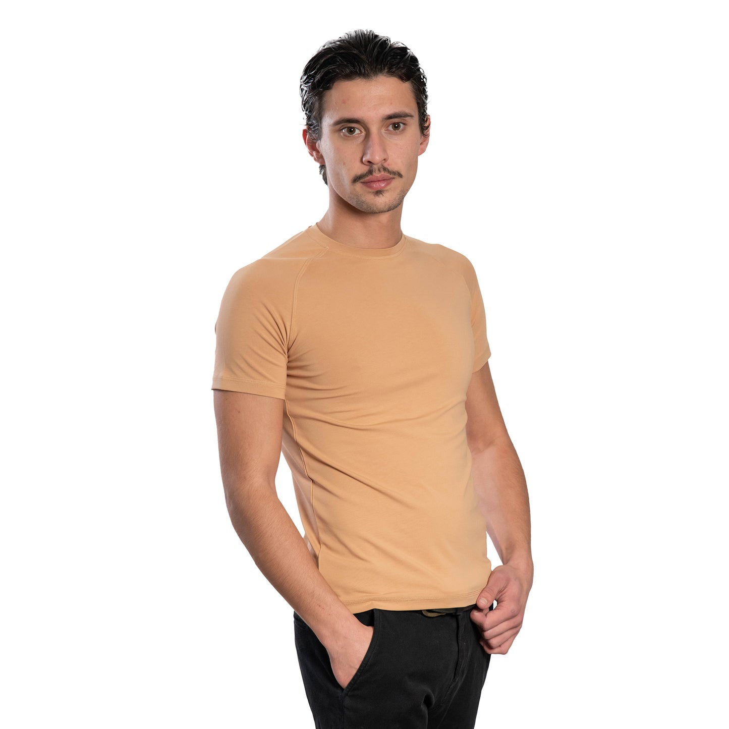 Kurzarm-T-Shirt für Herren – Raglan-Rundhalsausschnitt