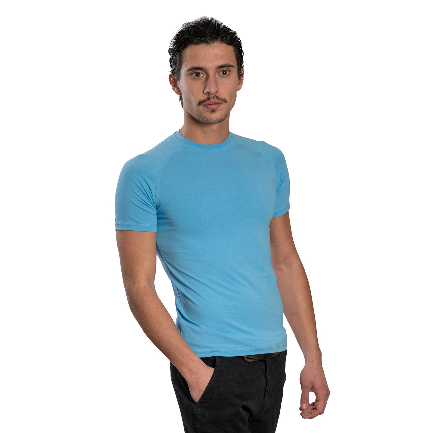 Kurzarm-T-Shirt für Herren – Raglan-Rundhalsausschnitt