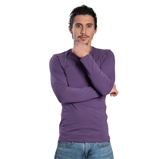 Langärmliges Herren-T-Shirt mit Rundhalsausschnitt