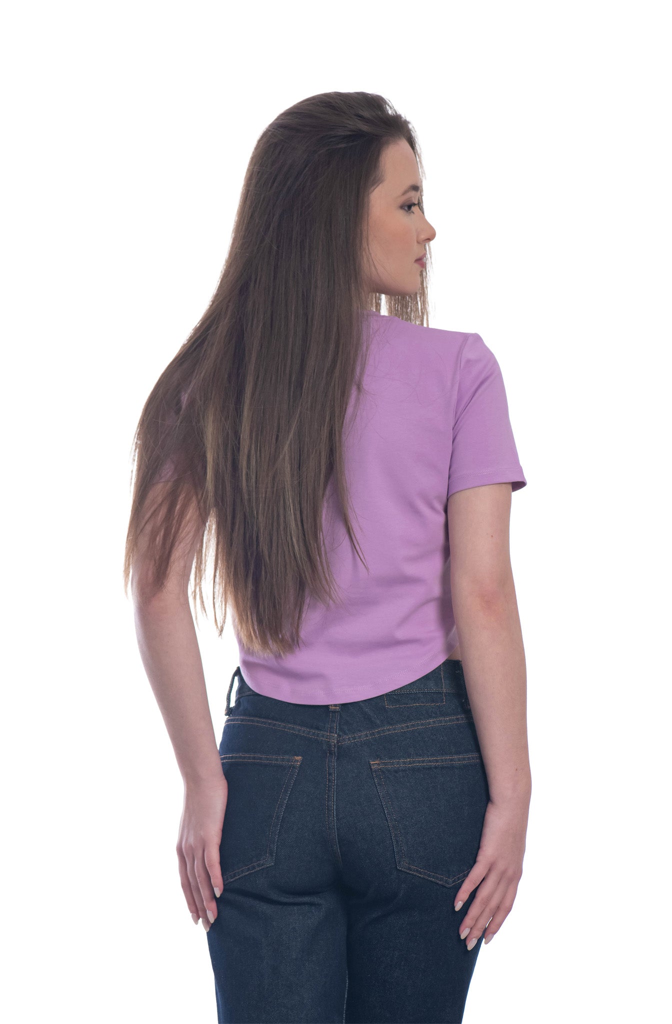 Damen Crop Top, Kurzarm, Rundhalsausschnitt