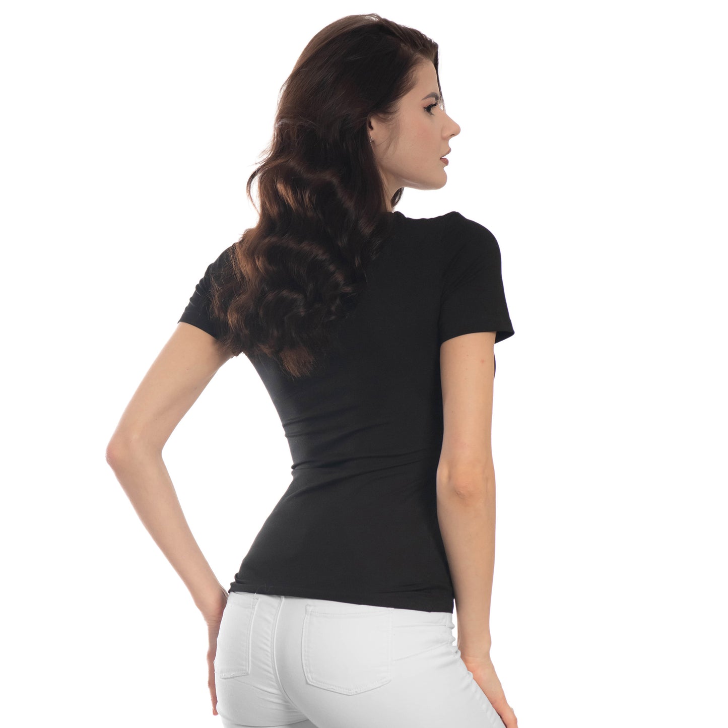 Дамска  тениска с къс ръкав обло деколте - Decade.shop