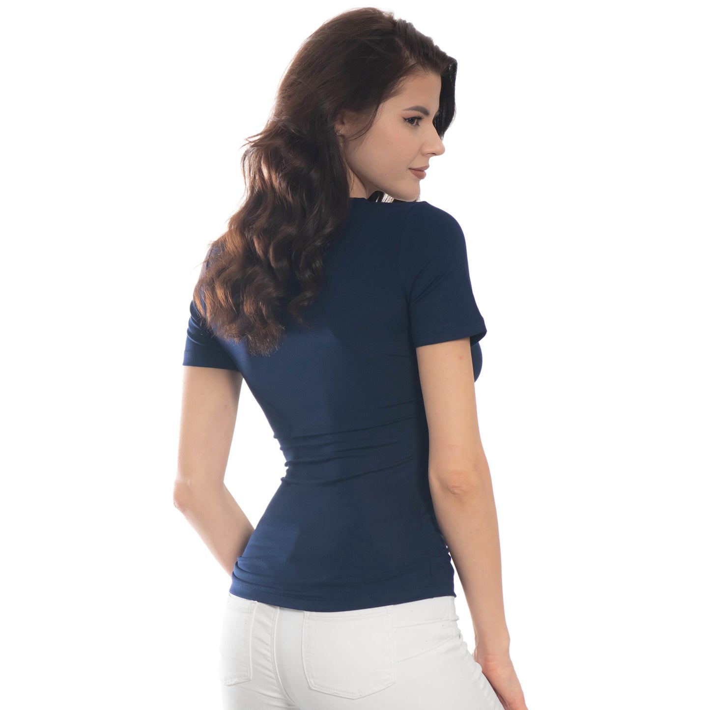 Дамска  тениска с къс ръкав обло деколте - Decade.shop