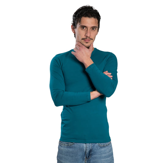 Langärmliges Herren-T-Shirt mit Rundhalsausschnitt