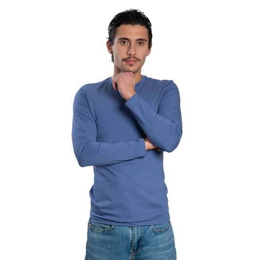 Langärmliges Herren-T-Shirt mit Rundhalsausschnitt