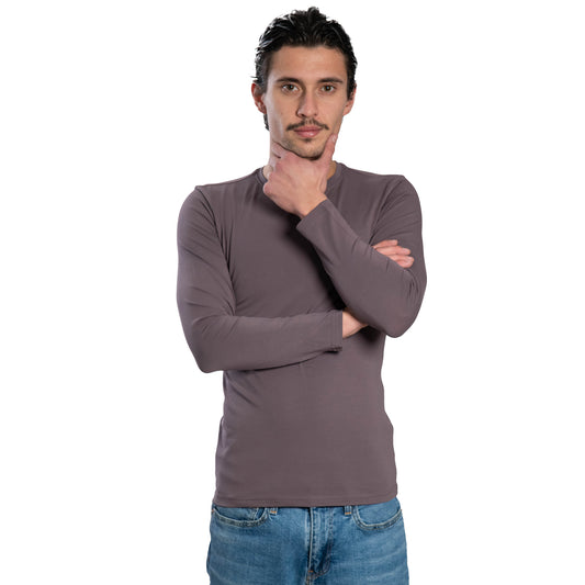 Langärmliges Herren-T-Shirt mit Rundhalsausschnitt