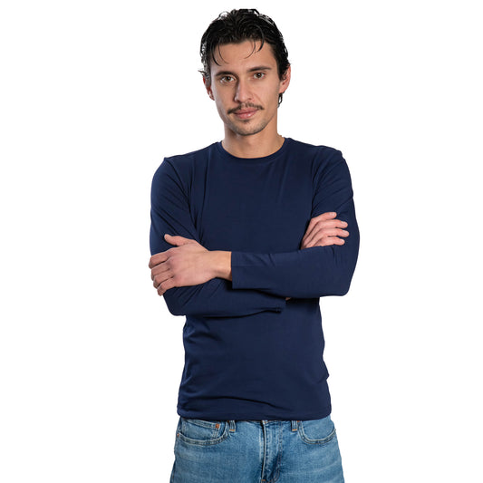 Langärmliges Herren-T-Shirt mit Rundhalsausschnitt