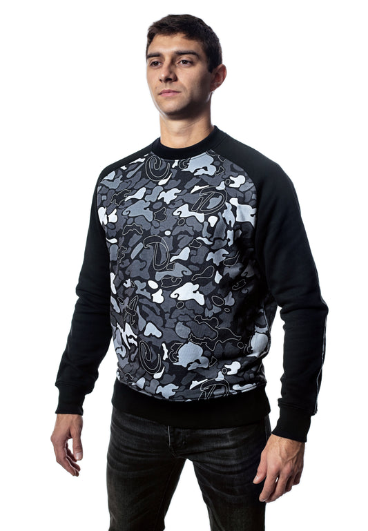 Herren-Sweatshirt mit langen Raglanärmeln und Rundhalsausschnitt