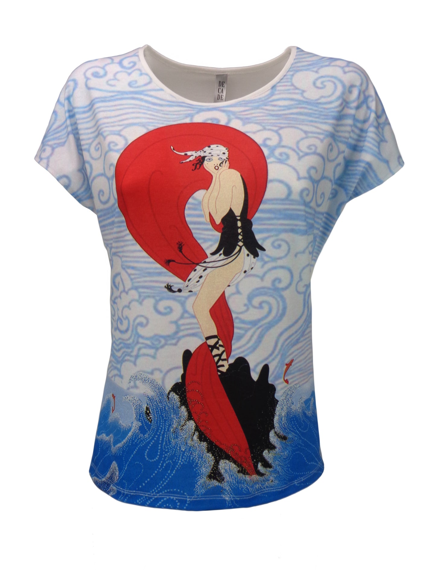 Damen Bluse - Kurzarm T-Shirt mit Rundhalsausschnitt