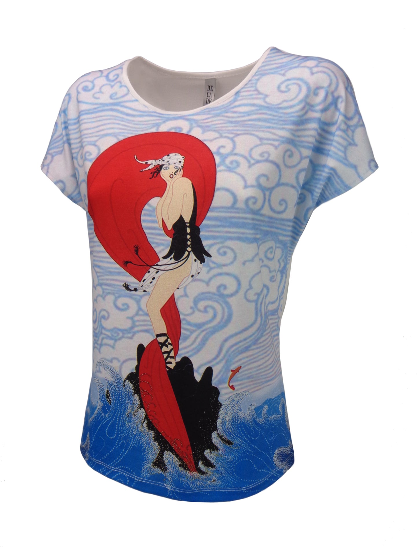Damen Bluse - Kurzarm T-Shirt mit Rundhalsausschnitt