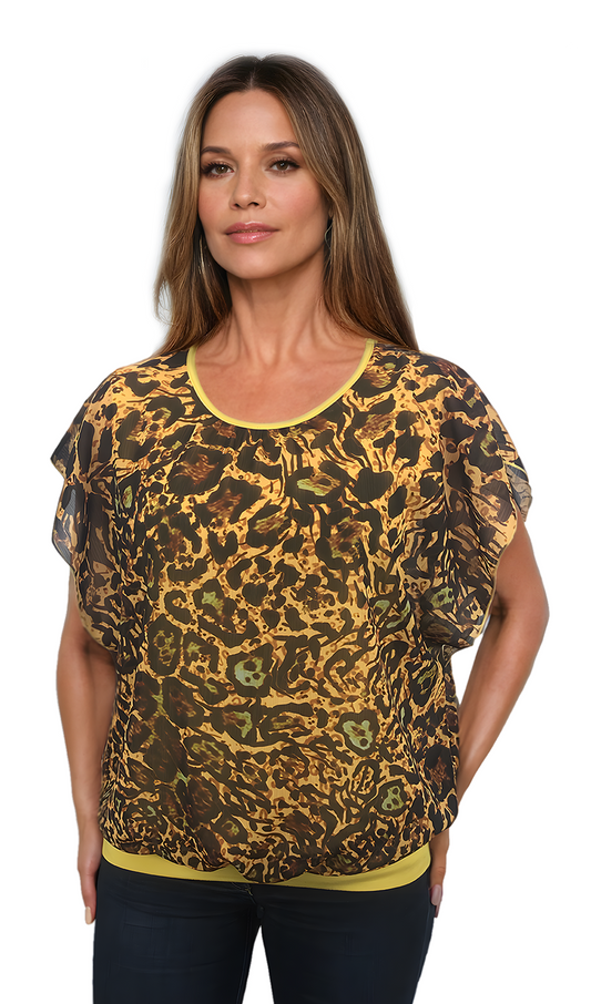 Damenbluse - Kurzarm-T-Shirt mit Rundhalsausschnitt