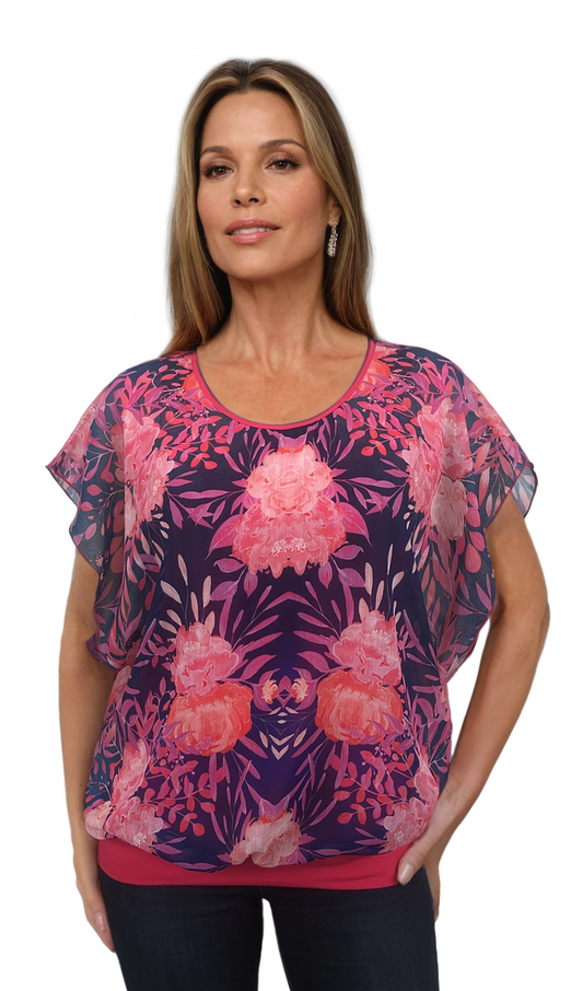 Damenbluse - Kurzarm-T-Shirt mit Rundhalsausschnitt