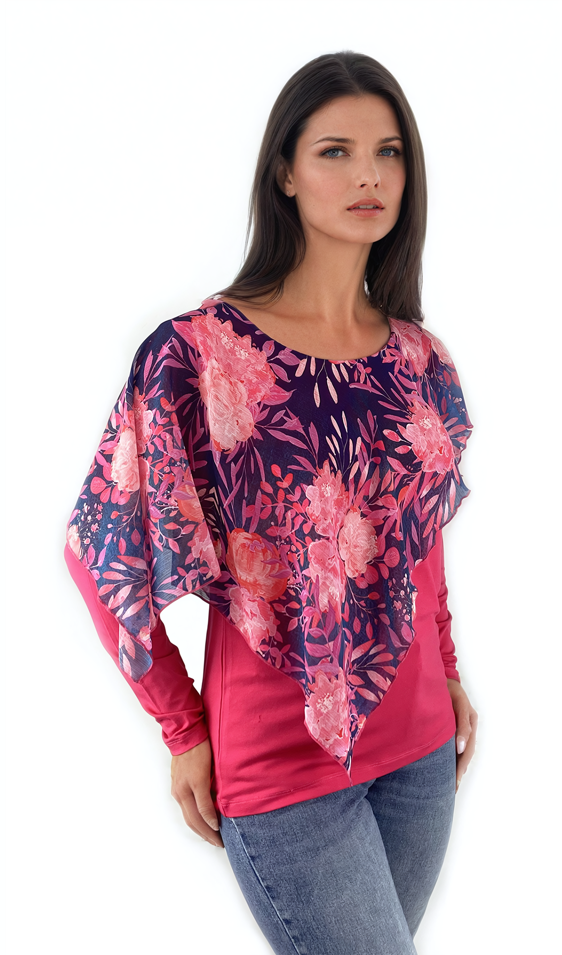 Дамска  блуза - тениска с дълъг ръкав обло деколте - Decade.shop