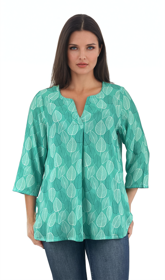 Damen-Tunika-Shirt mit 3/4-Ärmeln