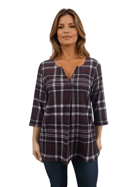 Damen-Tunika-Shirt mit 3/4-Ärmeln