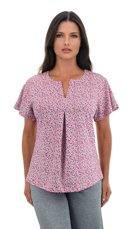 Damen T-Shirt - kurzärmlig, mit spitzem Ausschnitt