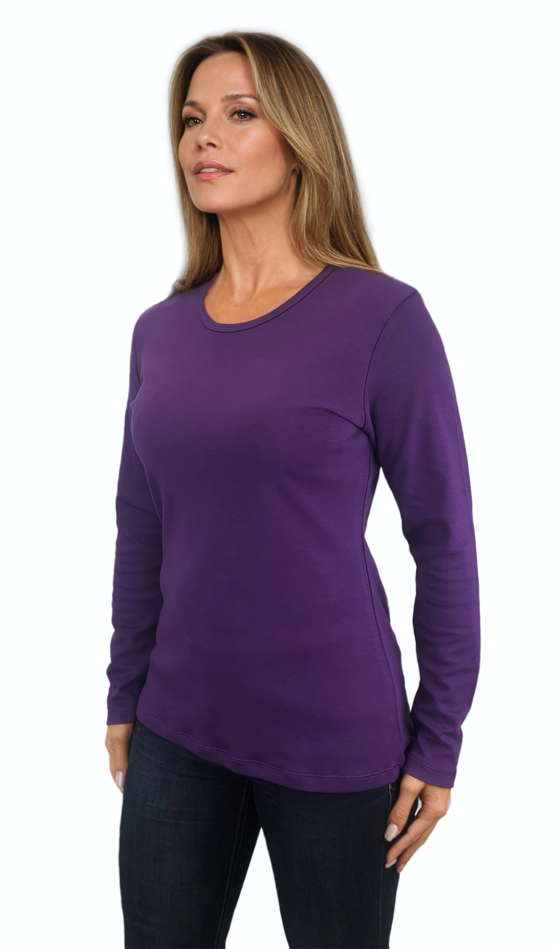 Дамска  блуза - тениска с дълъг ръкав обло деколте - Decade.shop