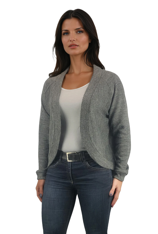 Langärmlige Strickjacke ohne Knöpfe für Damen