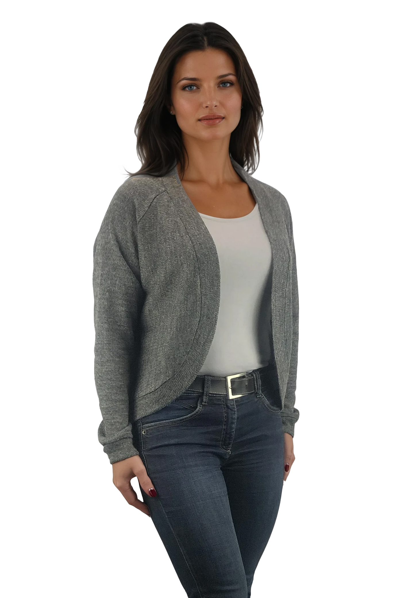 Дамска  жилетка  с дълъг ръкав без копчета - Decade.shop