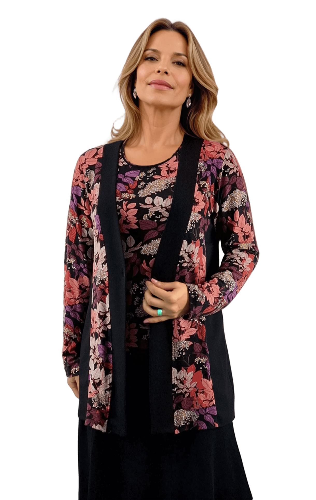 Damen-Strickjacke mit langen Ärmeln